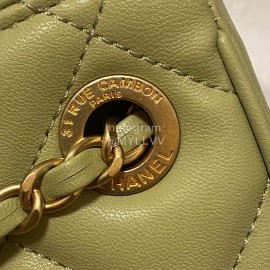 Chanel Winter Cowhide Chain Shoulder Bag For Women Green As2724
