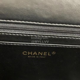 Chanel Black Sheepskin Shoulder Flap Bag For Women As2455