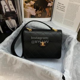 Chanel Black Sheepskin Shoulder Flap Bag For Women As2455