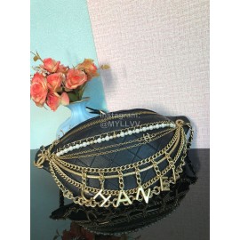 Chanel Vintage Sheepskin Pearl Chain Chest Bag S0775