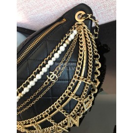 Chanel Vintage Sheepskin Pearl Chain Chest Bag S0775