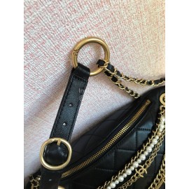 Chanel Vintage Sheepskin Pearl Chain Chest Bag S0775