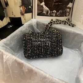 Chanel Woolen Chain Crossbody Flap Bag For Women Black