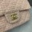 Chanel Woolen Chain Crossbody Flap Bag For Women Pink