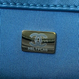 Chanel Winter Velvet Chain Crossbody Flap Bag For Women Navy As2619