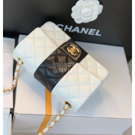 Chanel Winter Leather Chain Crossbody Flap Bag For Women White