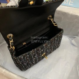 Chanel Woolen Chain Crossbody Flap Bag For Women