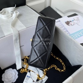 Chanel Vintage Sheepskin Chain Crossbody Flap Bag Black As2693