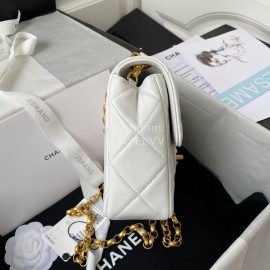 Chanel Vintage Sheepskin Chain Crossbody Flap Bag White As2693
