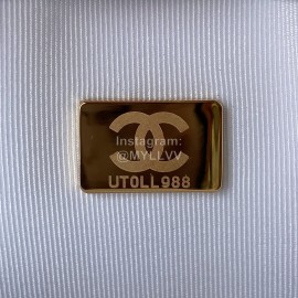 Chanel Vintage Sheepskin Chain Crossbody Flap Bag White As2693