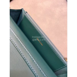 Chanel Vintage Sheepskin Diamond Buckle Chain Crossbody Flap Bag Green