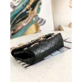 Chanel Black Cowhide Badge Chain Shoulder Flap Bag 