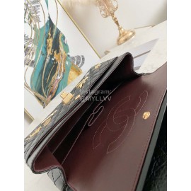 Chanel Black Cowhide Badge Chain Shoulder Flap Bag 