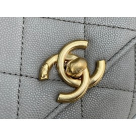 Chanel Winter Cowhide Gold Chain Flap Bag For Women Gray