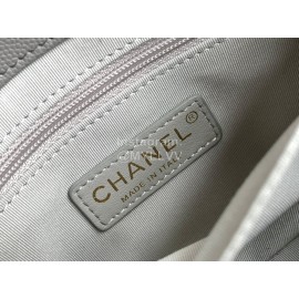 Chanel Winter Cowhide Gold Chain Flap Bag For Women Gray