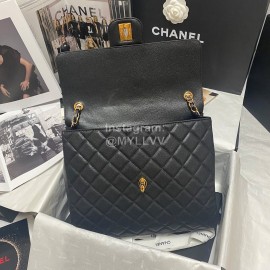 Chanel Black Cowhide Chain Shoulder Flap Bag As8431