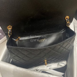 Chanel Black Cowhide Chain Shoulder Flap Bag As8431