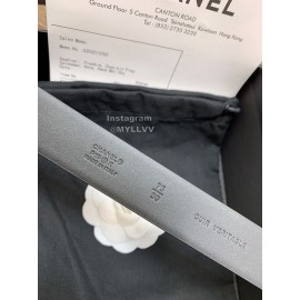 Chanel Fashion Black Calf Leather Diamond Buckle 30mm Belts For Women