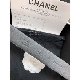 Chanel Black Calf Leather Fashion Buckle 30mm Belts For Women 