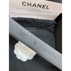 Chanel New Calf Leather Diamond Buckle 30mm Belts For Women White