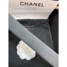 Chanel New Calf Leather Diamond Silver Buckle 30mm Belts For Women Red