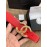 Chanel New Calf Leather Diamond Gold Buckle 30mm Belts For Women Red