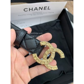 Chanel Letter Calf Leather Gold Buckle 30mm Belts For Women 
