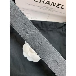 Chanel Letter Calf Leather Gold Buckle 30mm Belts For Women 