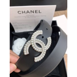 Chanel Fashion Calf Leather Pearl Buckle 30mm Belts For Women 