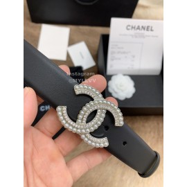 Chanel Fashion Calf Leather Pearl Buckle 30mm Belts For Women 