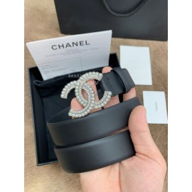 Chanel Fashion Calf Leather Pearl Buckle 30mm Belts For Women 