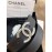 Chanel Black Calf Leather Silver Diamond Buckle 30mm Belts For Women 