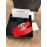 Chanel Red Calf Leather Silver Diamond Buckle 30mm Belts For Women 