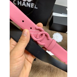 Chanel Fashion Calf Leather 30mm Belts For Women Pink