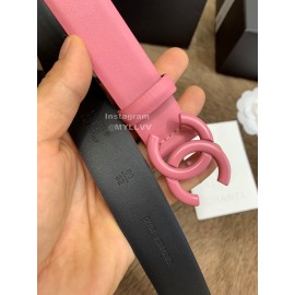 Chanel Fashion Calf Leather 30mm Belts For Women Pink