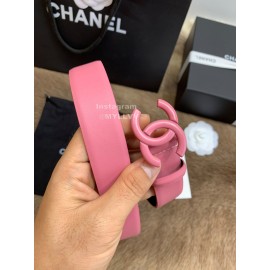 Chanel Fashion Calf Leather 30mm Belts For Women Pink