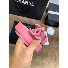 Chanel Fashion Calf Leather 30mm Belts For Women Pink
