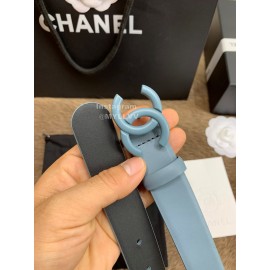 Chanel Fashion Calf Leather 30mm Belts For Women Blue