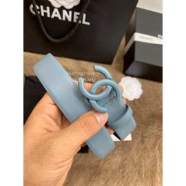 Chanel Fashion Calf Leather 30mm Belts For Women Blue