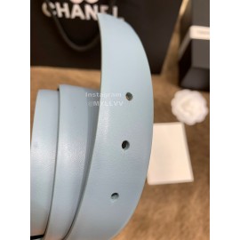 Chanel Fashion Calf Leather 30mm Belts For Women Blue