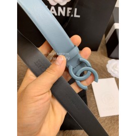 Chanel Fashion Calf Leather 30mm Belts For Women Blue