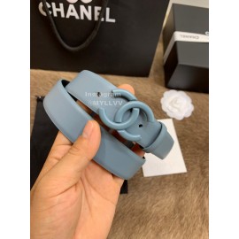 Chanel Fashion Calf Leather 30mm Belts For Women Blue