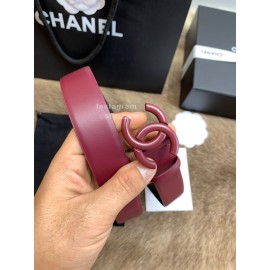 Chanel Fashion Calf Leather 30mm Belts For Women Purple