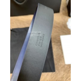Chanel Fashion Calf Leather 30mm Belts For Women Dark Blue
