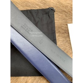 Chanel Fashion Calf Leather 30mm Belts For Women Dark Blue