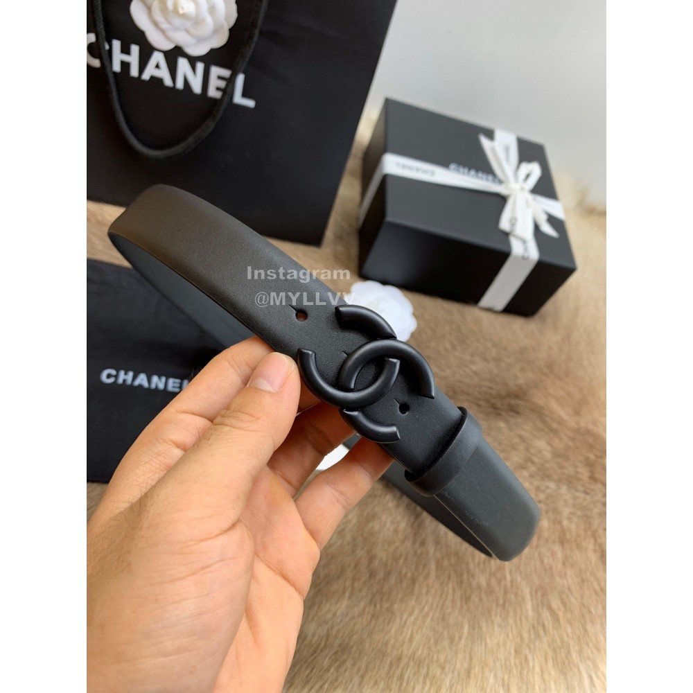 Chanel Fashion Calf Leather 30mm Belts For Women Black