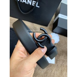 Chanel Fashion Calf Leather 30mm Belts For Women Black