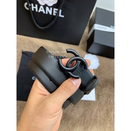 Chanel Fashion Calf Leather 30mm Belts For Women Black