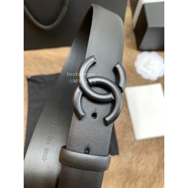 Chanel Fashion Calf Leather 30mm Belts For Women Black