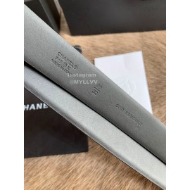 Chanel New Calf Leather Gold Buckle 30mm Belts For Women Black